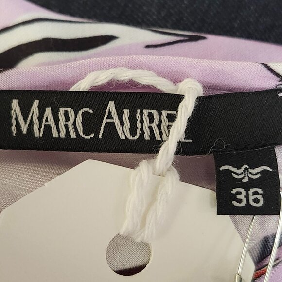 Marc Aurel Women's Light/Dark Purple Floral V-Neck Blouse Size 6 - Picture 3 of 8